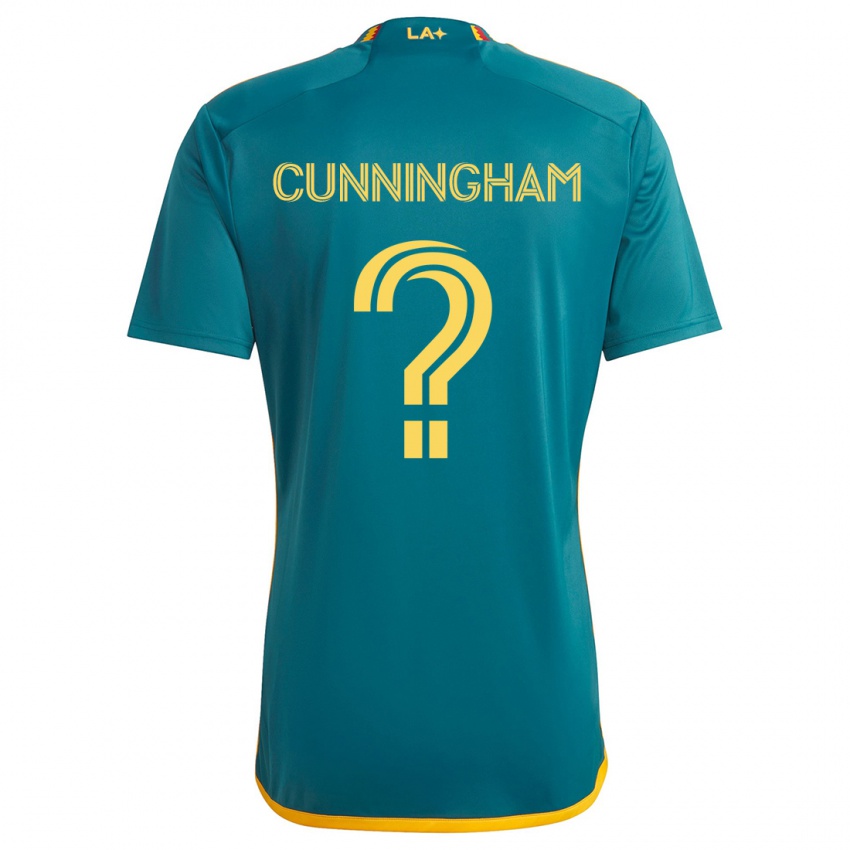 Bambino Maglia Joaquin Cunningham #0 Verde Giallo Kit Gara Away 2024/25 Maglietta