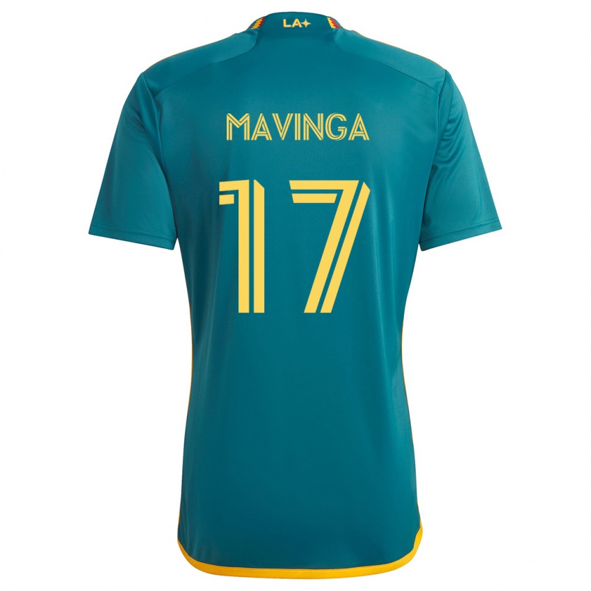 Bambino Maglia Chris Mavinga #17 Verde Giallo Kit Gara Away 2024/25 Maglietta