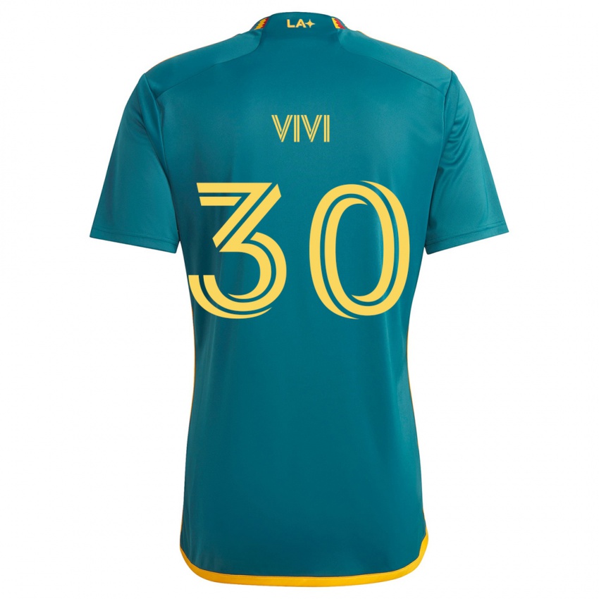 Bambino Maglia Gino Vivi #30 Verde Giallo Kit Gara Away 2024/25 Maglietta