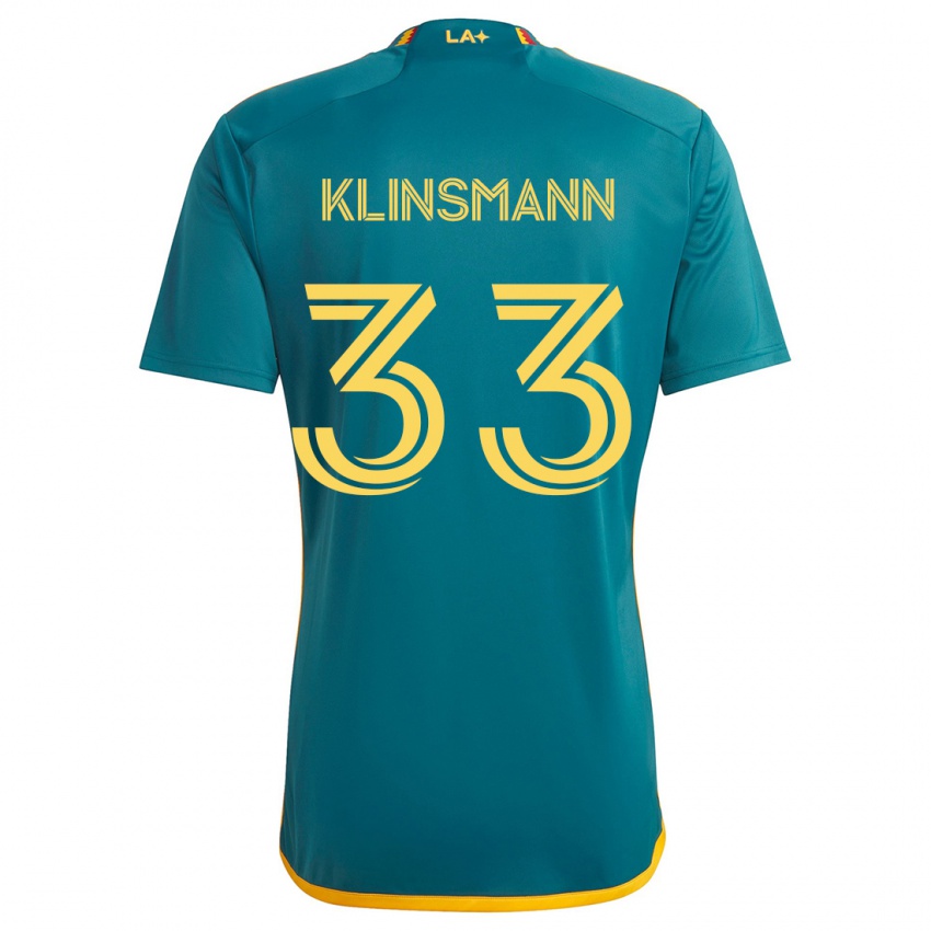 Bambino Maglia Jonathan Klinsmann #33 Verde Giallo Kit Gara Away 2024/25 Maglietta