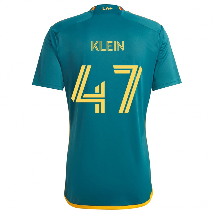 Bambino Maglia Carson Klein #47 Verde Giallo Kit Gara Away 2024/25 Maglietta