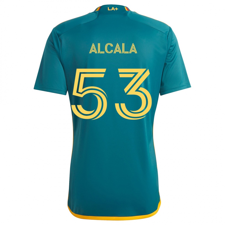 Bambino Maglia Álex Alcalá #53 Verde Giallo Kit Gara Away 2024/25 Maglietta