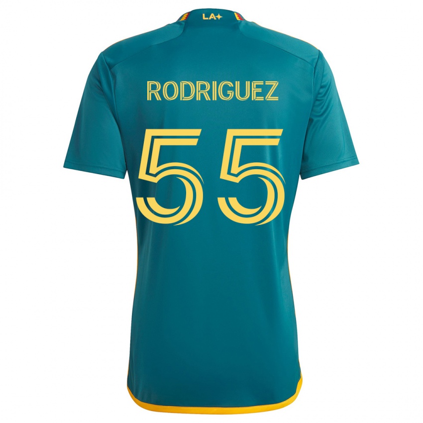 Bambino Maglia Diego Rodriguez #55 Verde Giallo Kit Gara Away 2024/25 Maglietta