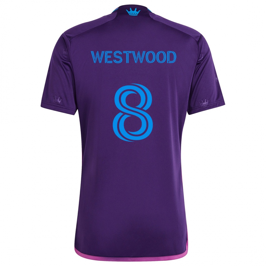 Bambino Maglia Ashley Westwood #8 Viola Blu Kit Gara Away 2024/25 Maglietta