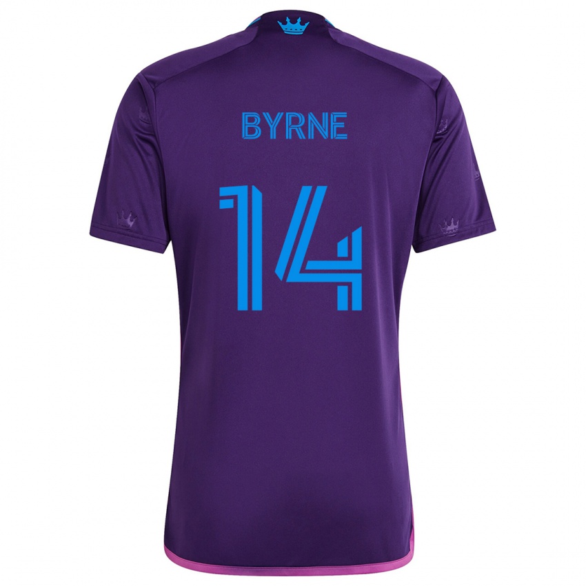 Bambino Maglia Nathan Byrne #14 Viola Blu Kit Gara Away 2024/25 Maglietta