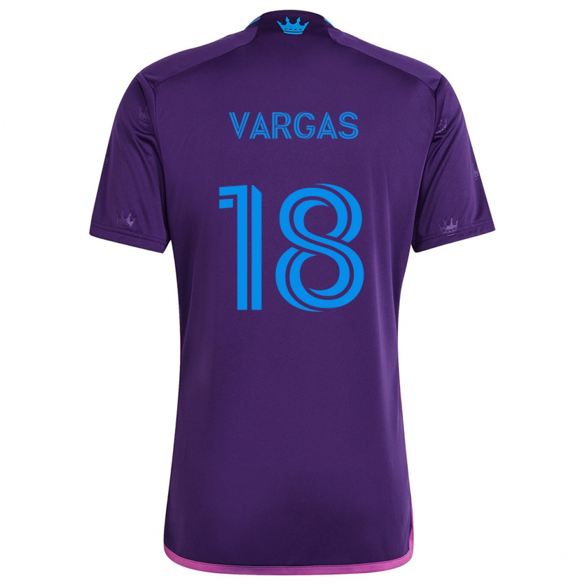 Bambino Maglia Kerwin Vargas #18 Viola Blu Kit Gara Away 2024/25 Maglietta