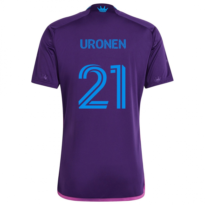 Bambino Maglia Jere Uronen #21 Viola Blu Kit Gara Away 2024/25 Maglietta