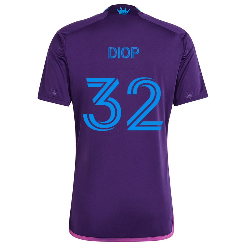 Bambino Maglia Hamady Diop #32 Viola Blu Kit Gara Away 2024/25 Maglietta