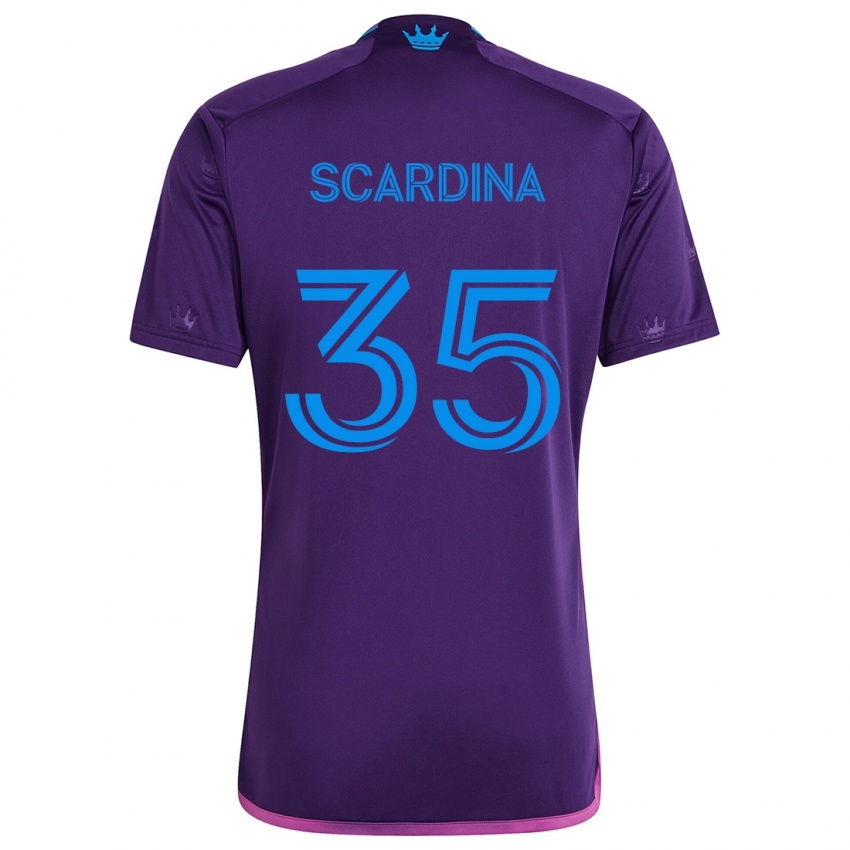 Bambino Maglia Nick Scardina #35 Viola Blu Kit Gara Away 2024/25 Maglietta