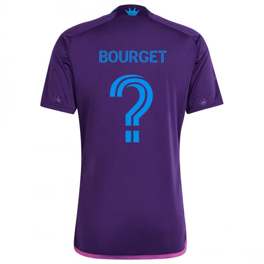 Bambino Maglia Sebastian Bourget #0 Viola Blu Kit Gara Away 2024/25 Maglietta