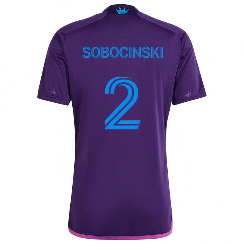 Bambino Maglia Jan Sobocinski #2 Viola Blu Kit Gara Away 2024/25 Maglietta