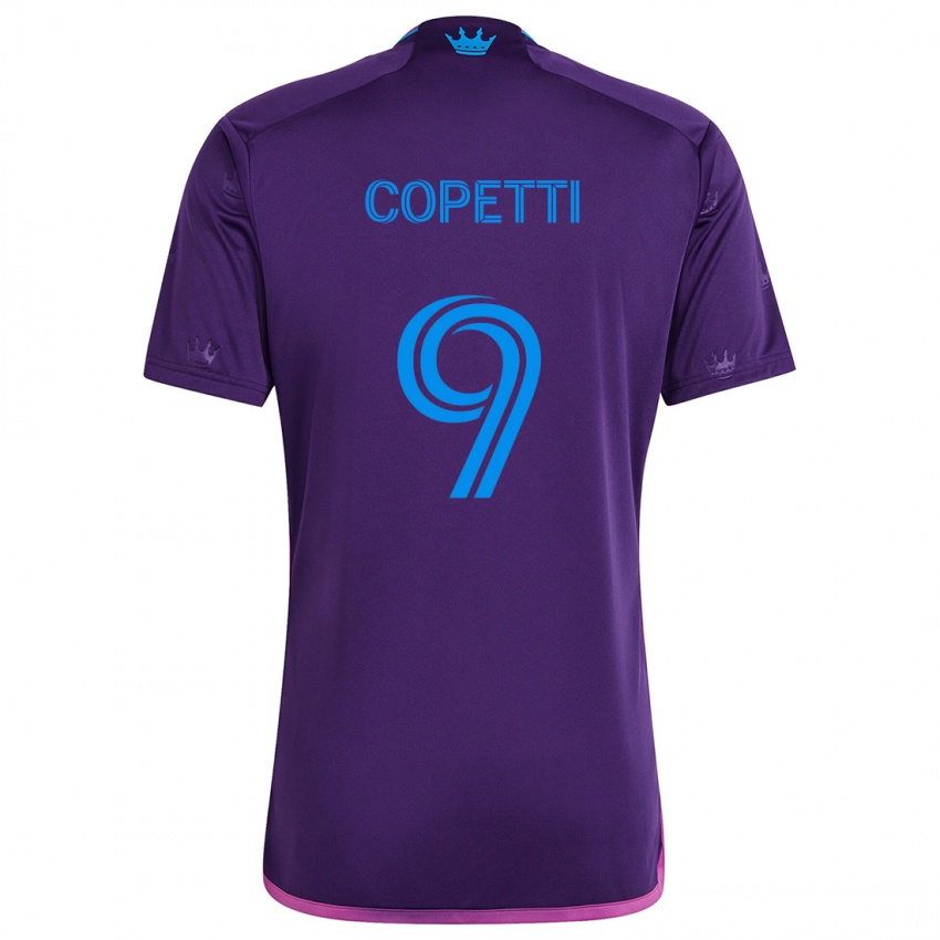 Bambino Maglia Enzo Copetti #9 Viola Blu Kit Gara Away 2024/25 Maglietta