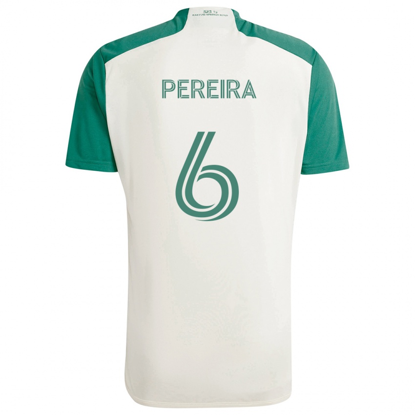 Bambino Maglia Daniel Pereira #6 Colori Marrone Chiaro Verde Kit Gara Away 2024/25 Maglietta