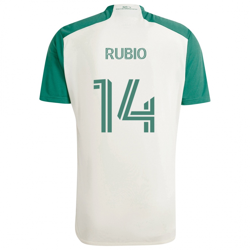 Bambino Maglia Diego Rubio #14 Colori Marrone Chiaro Verde Kit Gara Away 2024/25 Maglietta