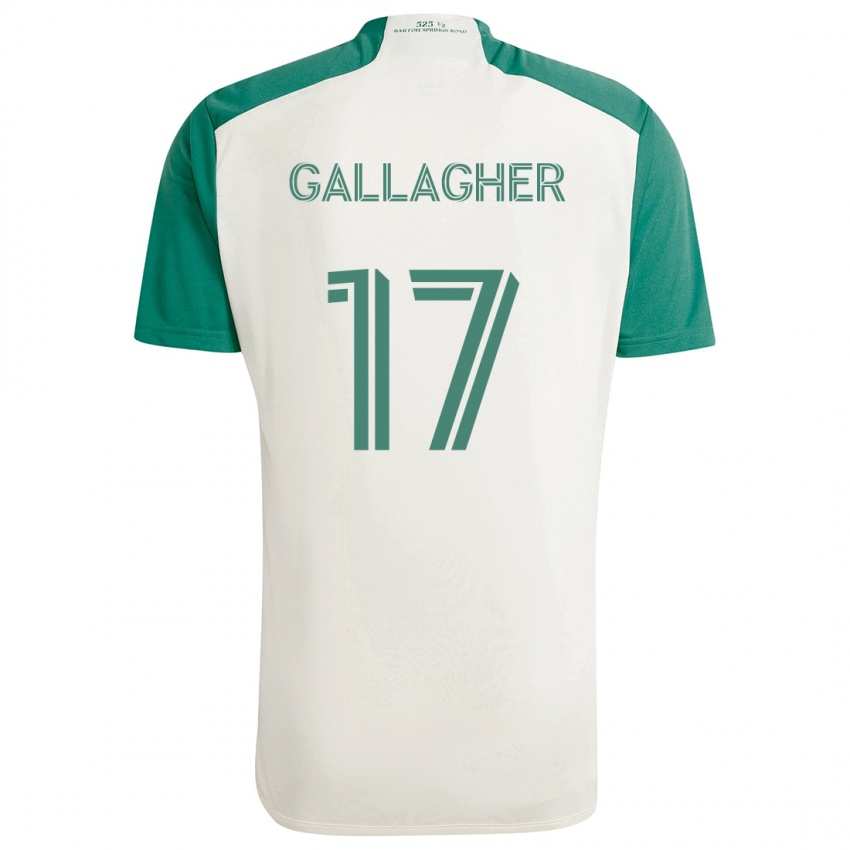 Bambino Maglia Jon Gallagher #17 Colori Marrone Chiaro Verde Kit Gara Away 2024/25 Maglietta