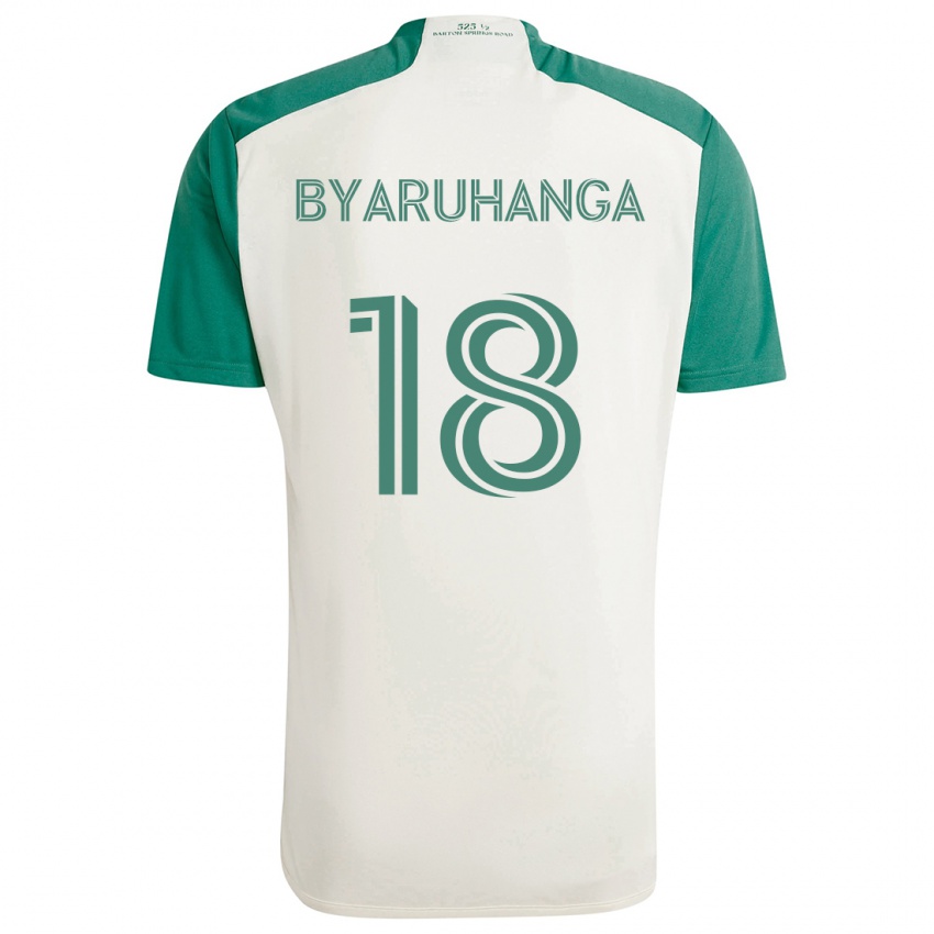 Bambino Maglia Bobosi Byaruhanga #18 Colori Marrone Chiaro Verde Kit Gara Away 2024/25 Maglietta