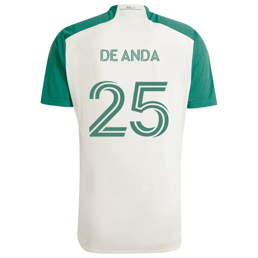 Bambino Maglia Anthony De Anda #25 Colori Marrone Chiaro Verde Kit Gara Away 2024/25 Maglietta