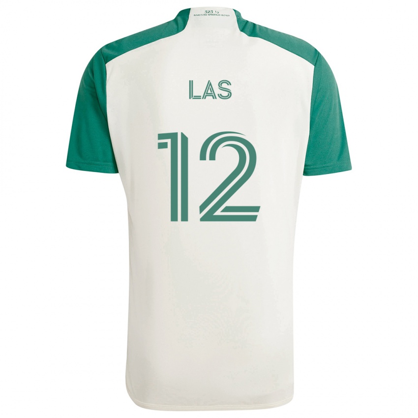 Bambino Maglia Damian Las #12 Colori Marrone Chiaro Verde Kit Gara Away 2024/25 Maglietta