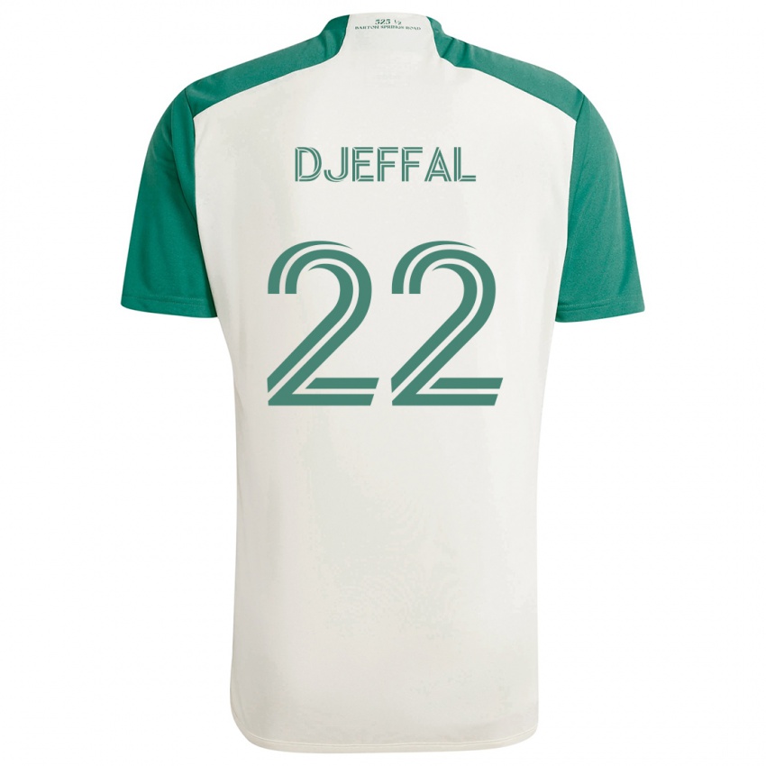 Bambino Maglia Sofiane Djeffal #22 Colori Marrone Chiaro Verde Kit Gara Away 2024/25 Maglietta