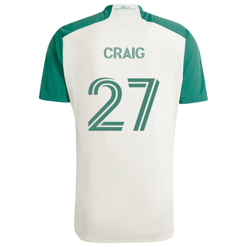 Bambino Maglia Brandan Craig #27 Colori Marrone Chiaro Verde Kit Gara Away 2024/25 Maglietta