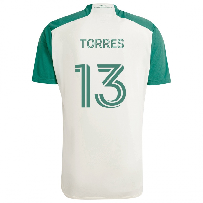 Bambino Maglia Leo Torres #13 Colori Marrone Chiaro Verde Kit Gara Away 2024/25 Maglietta