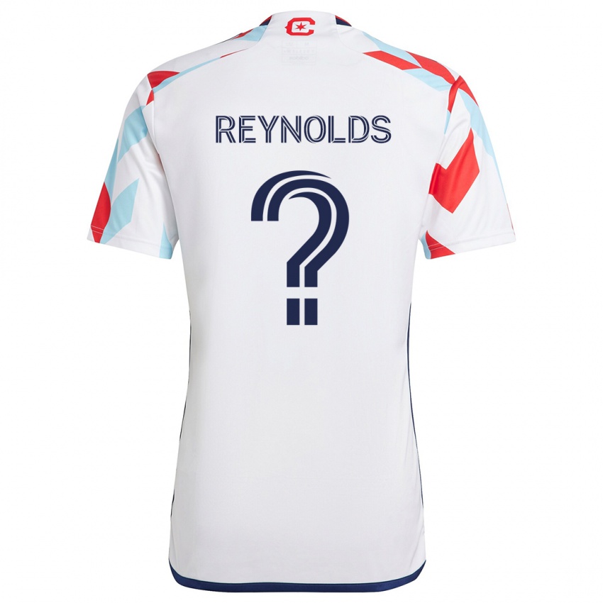 Bambino Maglia Justin Reynolds #0 Bianco Rosso Blu Kit Gara Away 2024/25 Maglietta