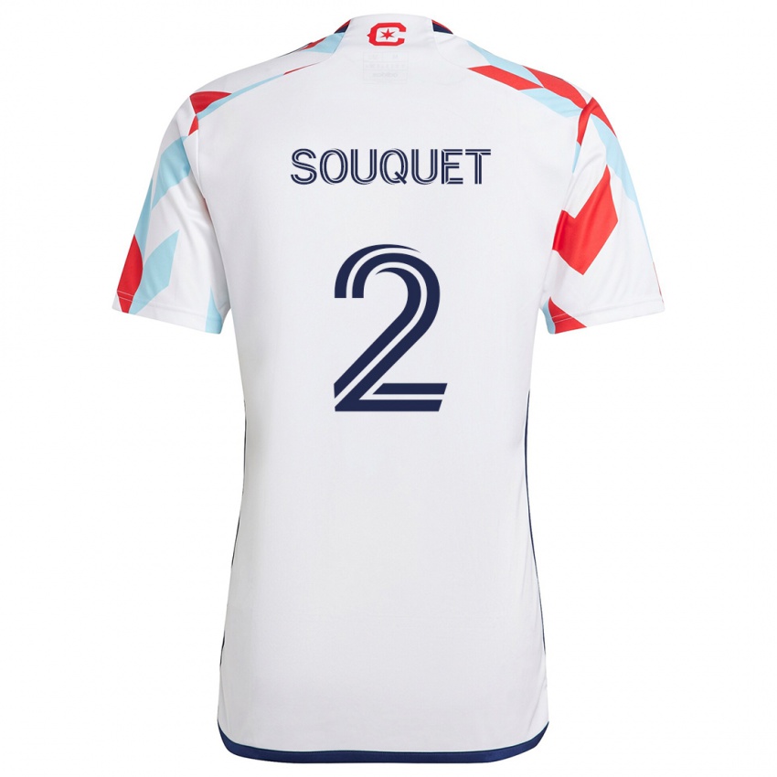 Bambino Maglia Arnaud Souquet #2 Bianco Rosso Blu Kit Gara Away 2024/25 Maglietta