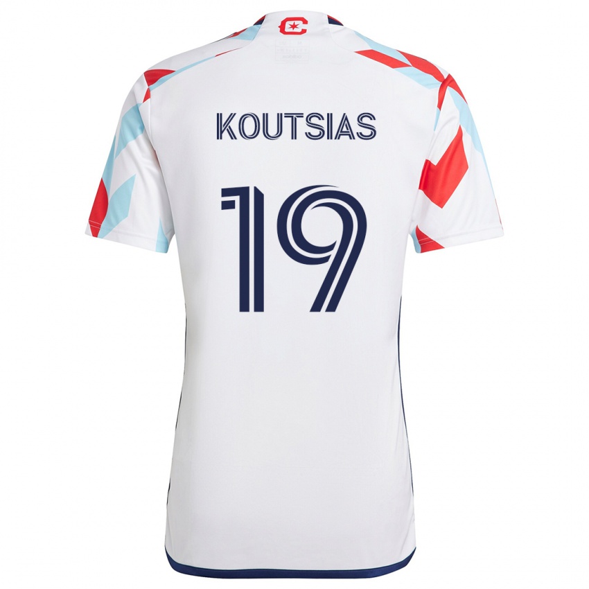 Bambino Maglia Georgios Koutsias #19 Bianco Rosso Blu Kit Gara Away 2024/25 Maglietta