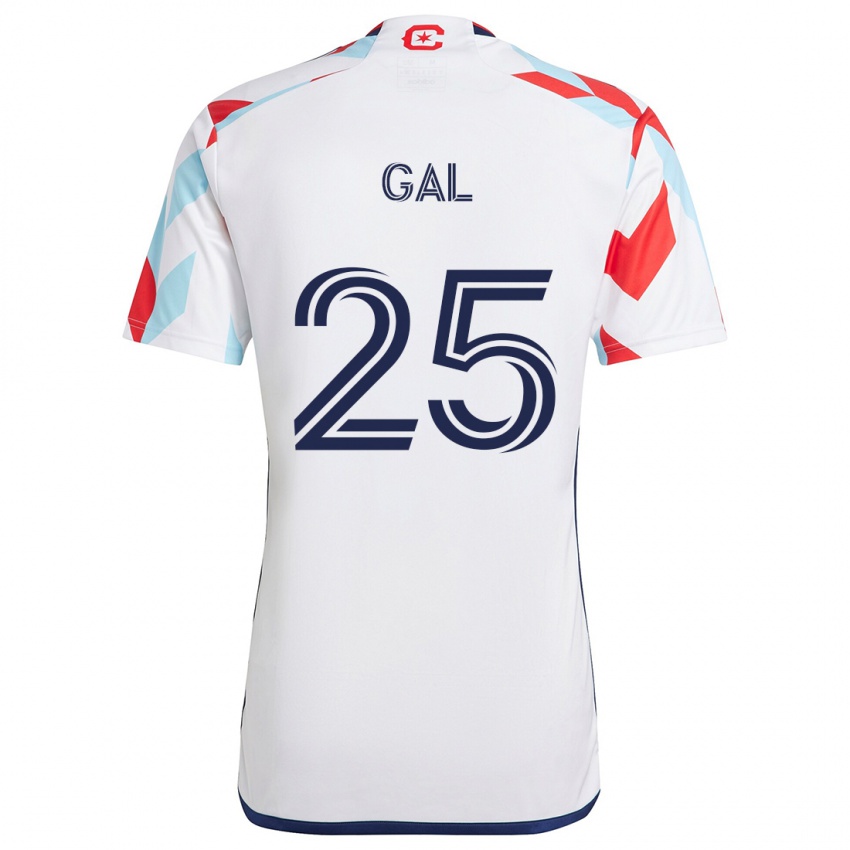 Bambino Maglia Jeff Gal #25 Bianco Rosso Blu Kit Gara Away 2024/25 Maglietta