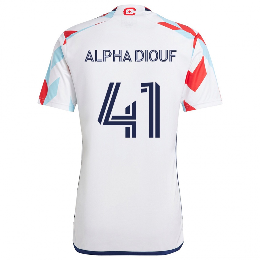 Bambino Maglia Jean Alpha Diouf #41 Bianco Rosso Blu Kit Gara Away 2024/25 Maglietta