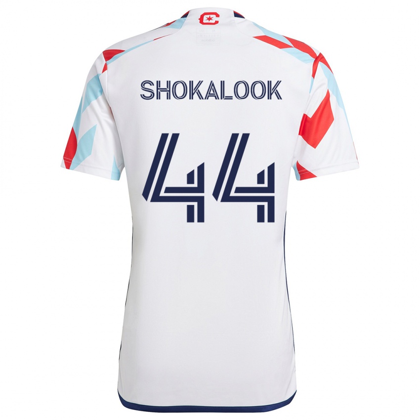 Bambino Maglia Jason Shokalook #44 Bianco Rosso Blu Kit Gara Away 2024/25 Maglietta