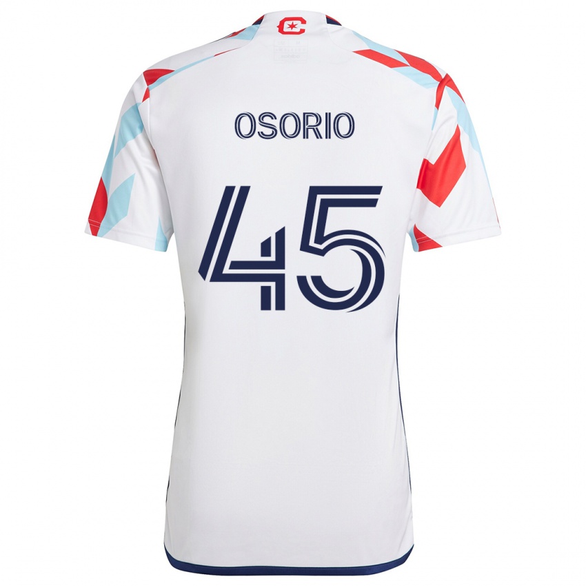 Bambino Maglia Harold Osorio #45 Bianco Rosso Blu Kit Gara Away 2024/25 Maglietta