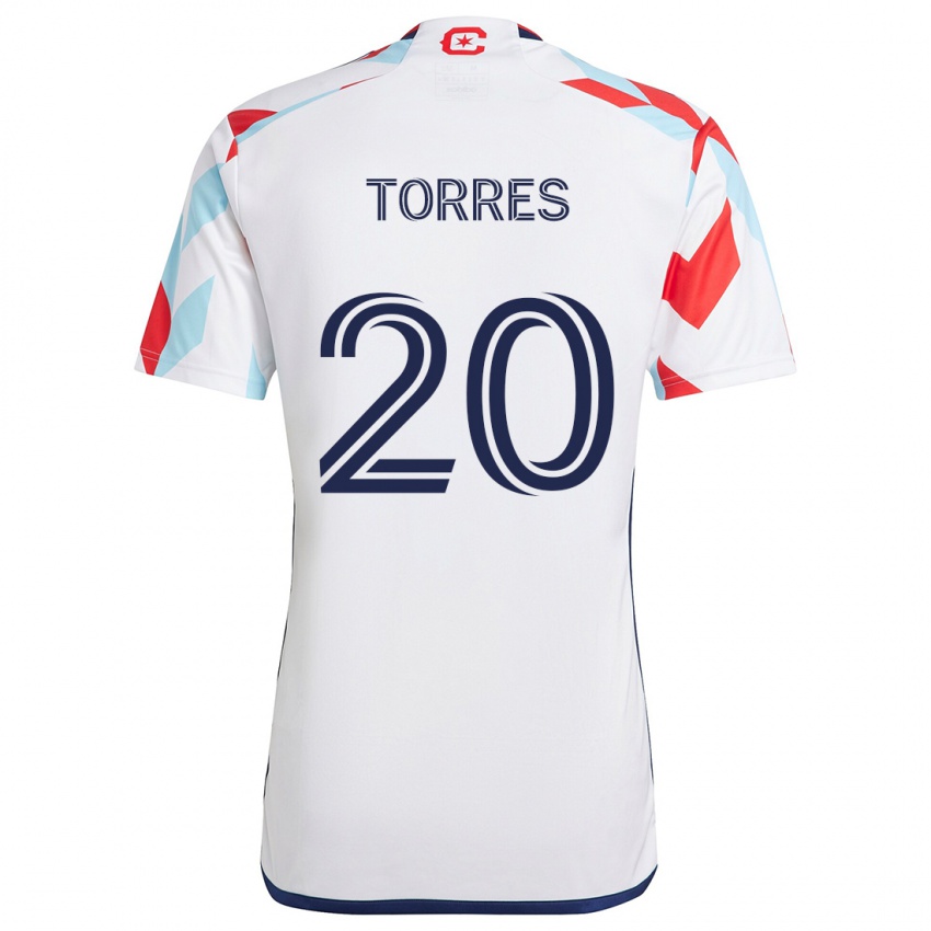 Bambino Maglia Jairo Torres #20 Bianco Rosso Blu Kit Gara Away 2024/25 Maglietta