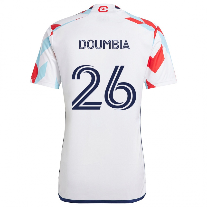 Bambino Maglia Ousmane Doumbia #26 Bianco Rosso Blu Kit Gara Away 2024/25 Maglietta