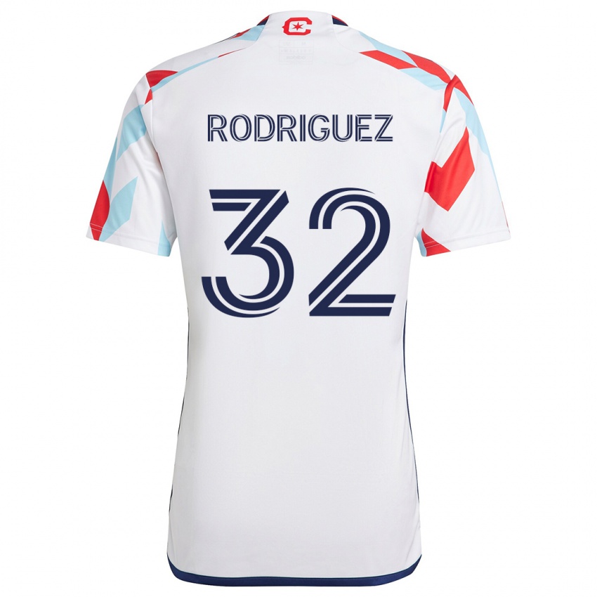 Bambino Maglia Missael Rodríguez #32 Bianco Rosso Blu Kit Gara Away 2024/25 Maglietta