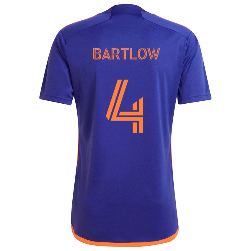 Bambino Maglia Ethan Bartlow #4 Viola Arancione Kit Gara Away 2024/25 Maglietta