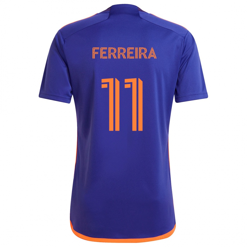 Bambino Maglia Sebastián Ferreira #11 Viola Arancione Kit Gara Away 2024/25 Maglietta