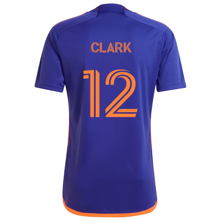 Bambino Maglia Steve Clark #12 Viola Arancione Kit Gara Away 2024/25 Maglietta