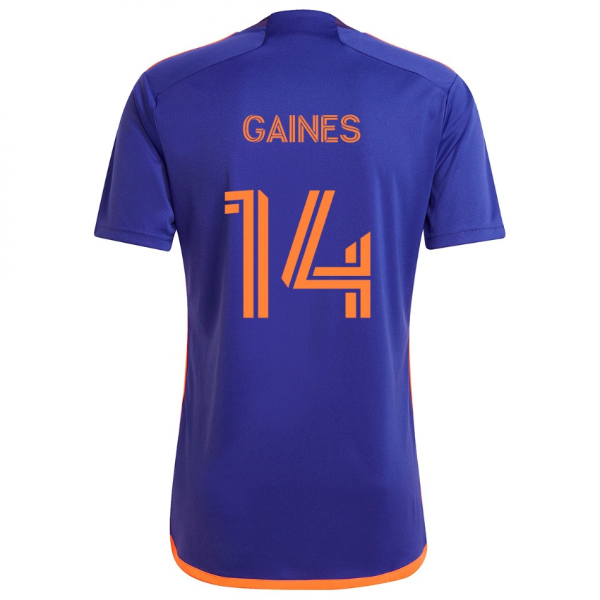 Bambino Maglia Mckinze Gaines #14 Viola Arancione Kit Gara Away 2024/25 Maglietta