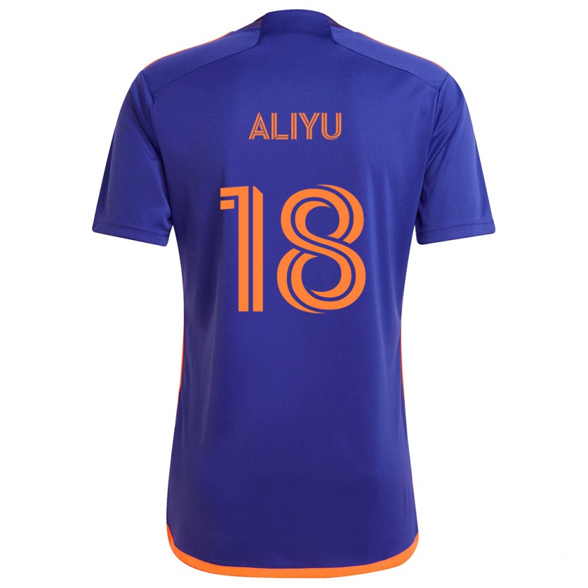 Bambino Maglia Ibrahim Aliyu #18 Viola Arancione Kit Gara Away 2024/25 Maglietta