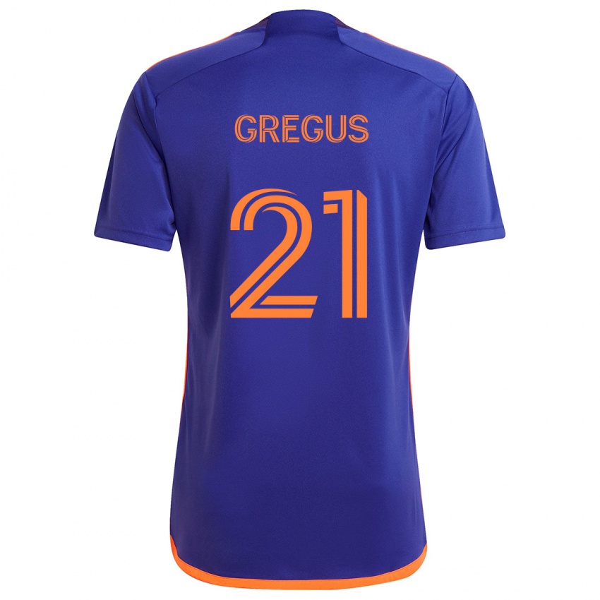 Bambino Maglia Ján Gregus #21 Viola Arancione Kit Gara Away 2024/25 Maglietta