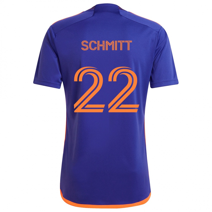 Bambino Maglia Tate Schmitt #22 Viola Arancione Kit Gara Away 2024/25 Maglietta