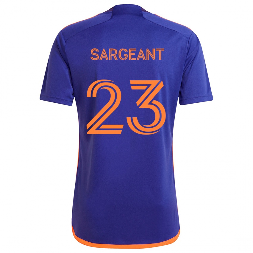 Bambino Maglia Kieran Sargeant #23 Viola Arancione Kit Gara Away 2024/25 Maglietta