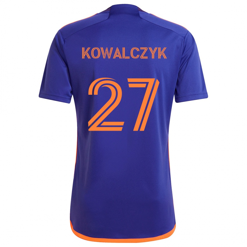 Bambino Maglia Sebastian Kowalczyk #27 Viola Arancione Kit Gara Away 2024/25 Maglietta