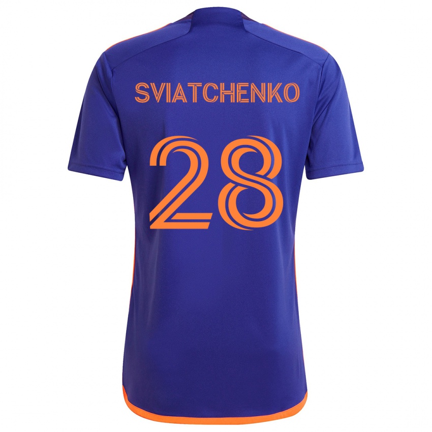 Bambino Maglia Erik Sviatchenko #28 Viola Arancione Kit Gara Away 2024/25 Maglietta