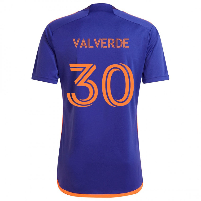 Bambino Maglia Jefferson Valverde #30 Viola Arancione Kit Gara Away 2024/25 Maglietta