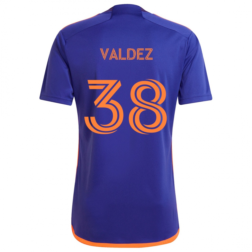 Bambino Maglia Xavier Valdez #38 Viola Arancione Kit Gara Away 2024/25 Maglietta