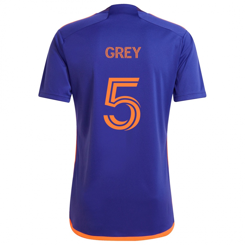 Bambino Maglia Omar Grey #5 Viola Arancione Kit Gara Away 2024/25 Maglietta