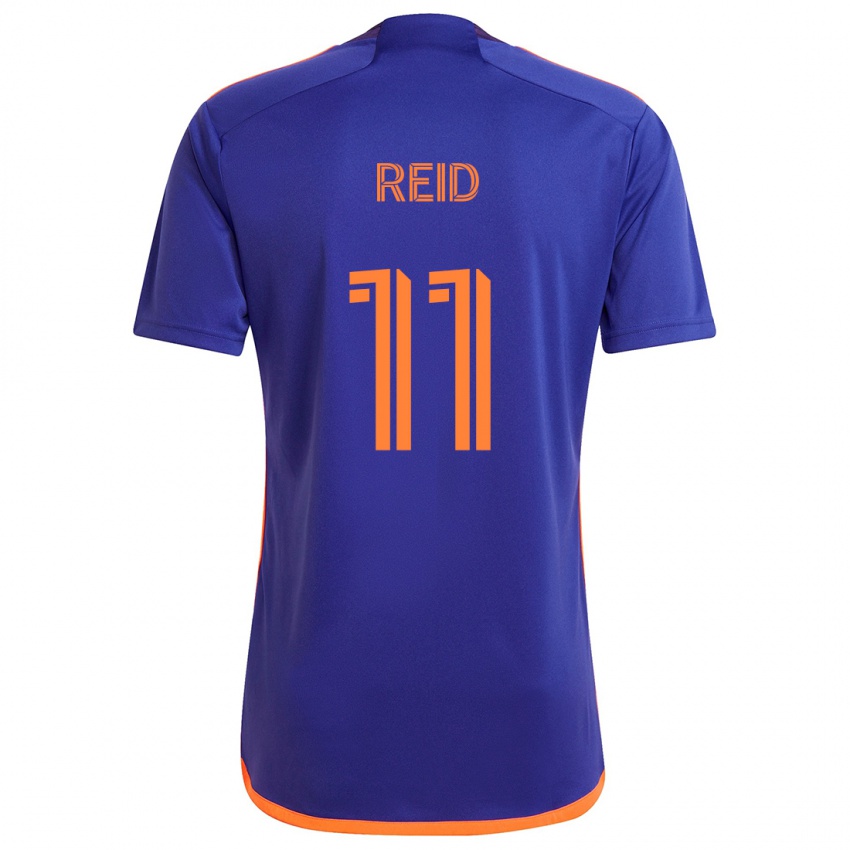 Bambino Maglia Isaiah Reid #11 Viola Arancione Kit Gara Away 2024/25 Maglietta