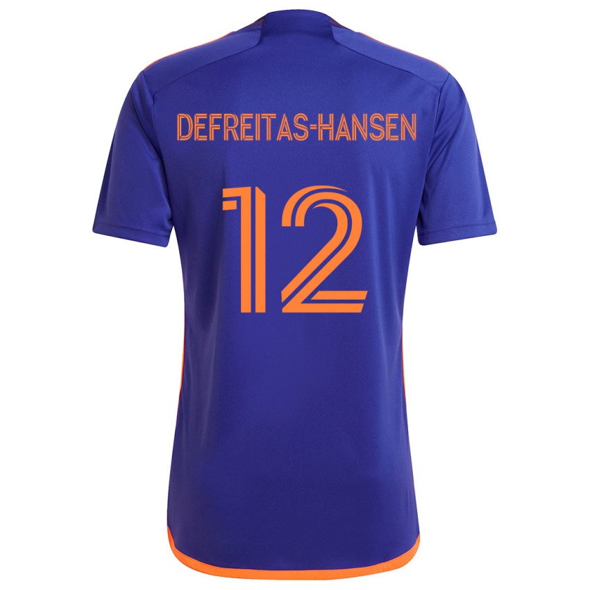 Bambino Maglia Nicholas Defreitas-Hansen #12 Viola Arancione Kit Gara Away 2024/25 Maglietta